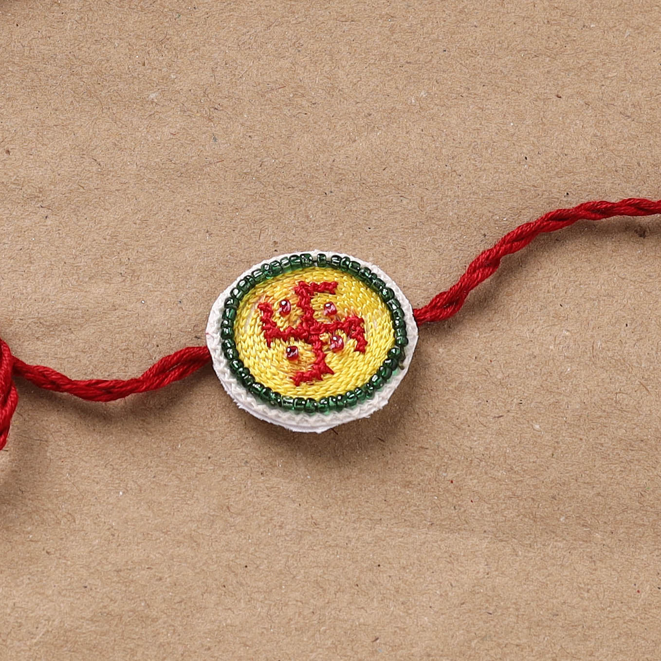 Hand Embroidered Thread Work Rakhi 15