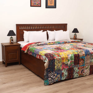 Multicolor - Jaipur Print Tagai Work Double Bedsheet (108 x 90 in) 06