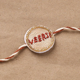 Hand Embroidered Thread Work Rakhi 16