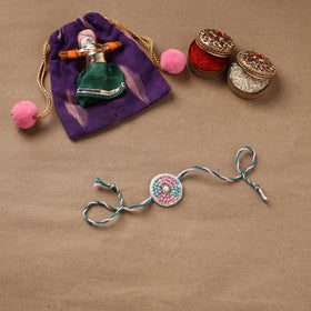 Hand Embroidered Thread Work Rakhi 17
