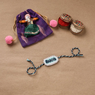 Hand Embroidered Thread Work Rakhi 18