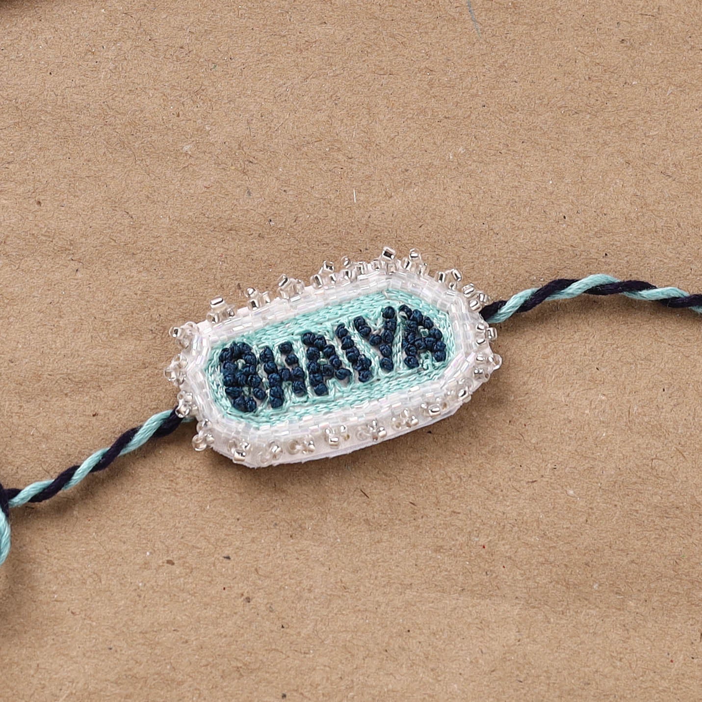 Hand Embroidered Thread Work Rakhi 18