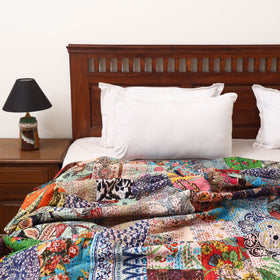 Multicolor - Jaipur Print Tagai Work Double Bedsheet (108 x 90 in) 06