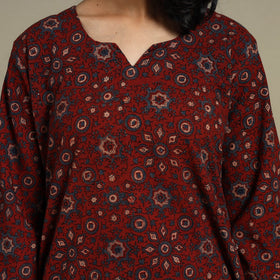 Natural dyed cotton straight kurta 07 - s - handcrafted