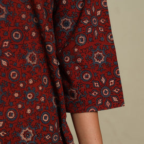 Natural dyed cotton straight kurta 07 - s - handcrafted