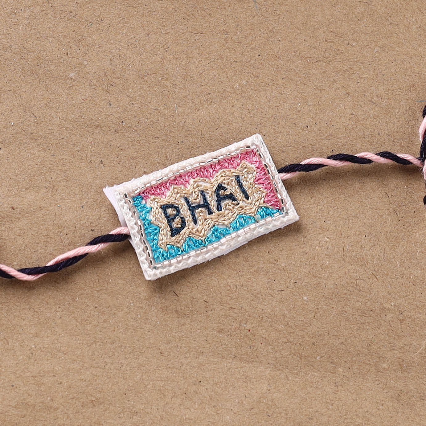 Hand Embroidered Thread Work Rakhi 23