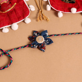  Handmade Fabric Flower Jute Rakhi (Set of 2)