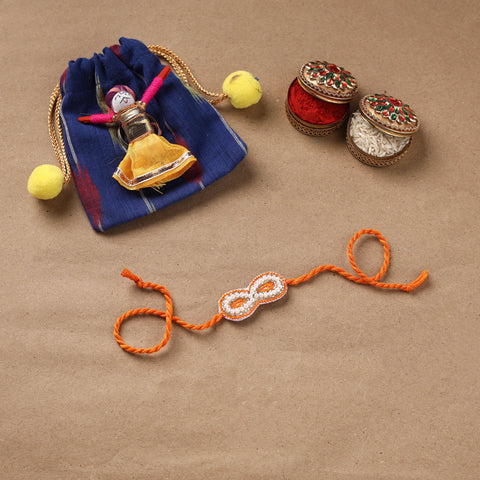 Hand Embroidered Thread Work Rakhi 26