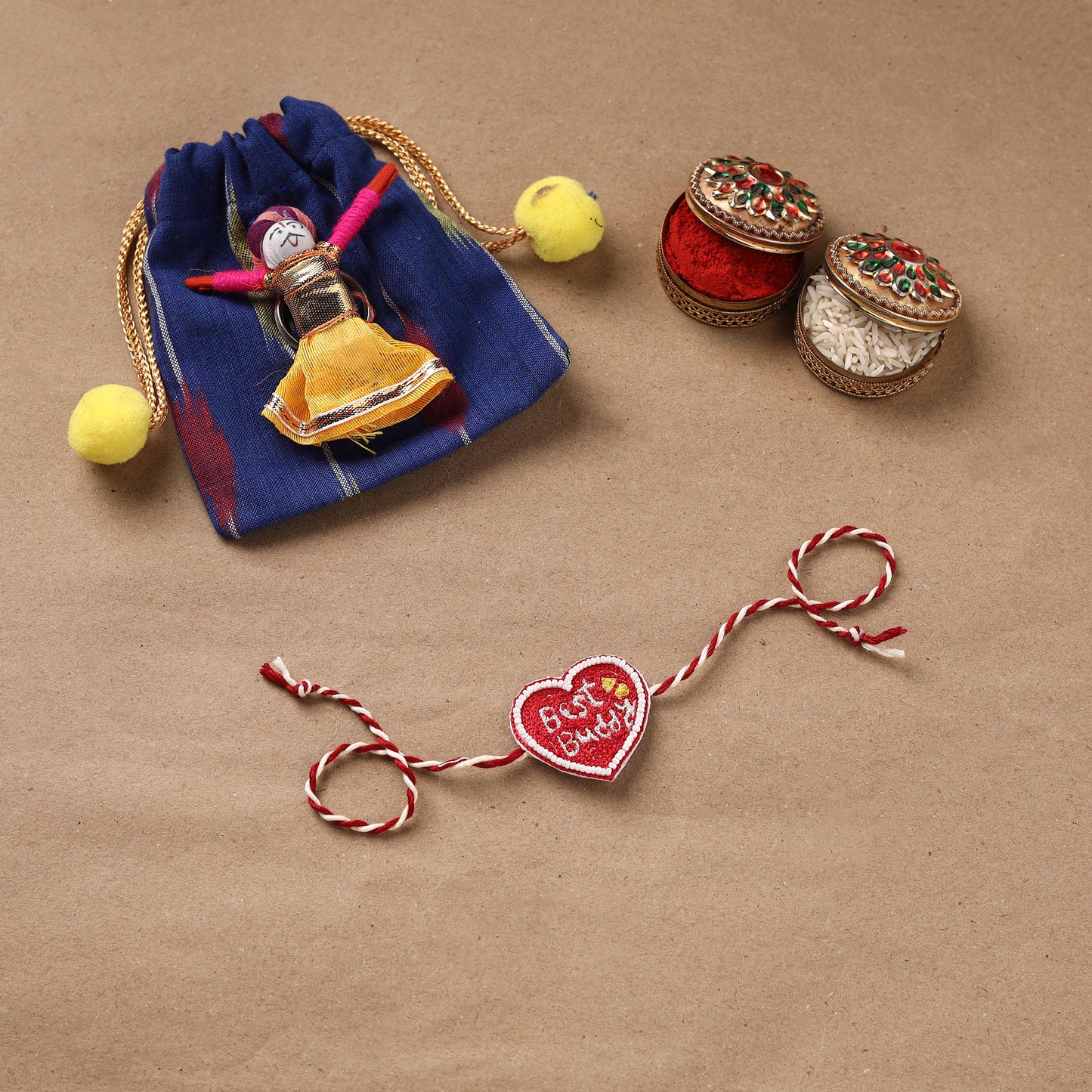 Hand Embroidered Thread Work Rakhi 27