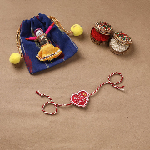 Hand Embroidered Thread Work Rakhi 27