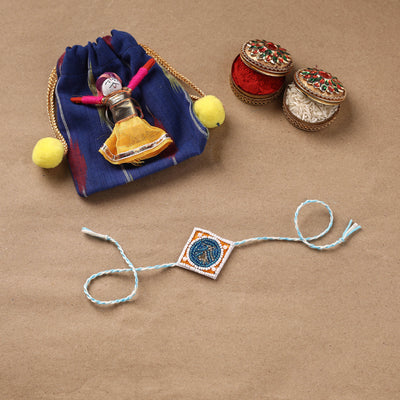 Hand Embroidered Thread Work Rakhi 29