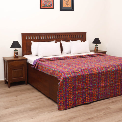 Purple - Jaipur Print Tagai Work Double Bedsheet (108 x 90 in) 10