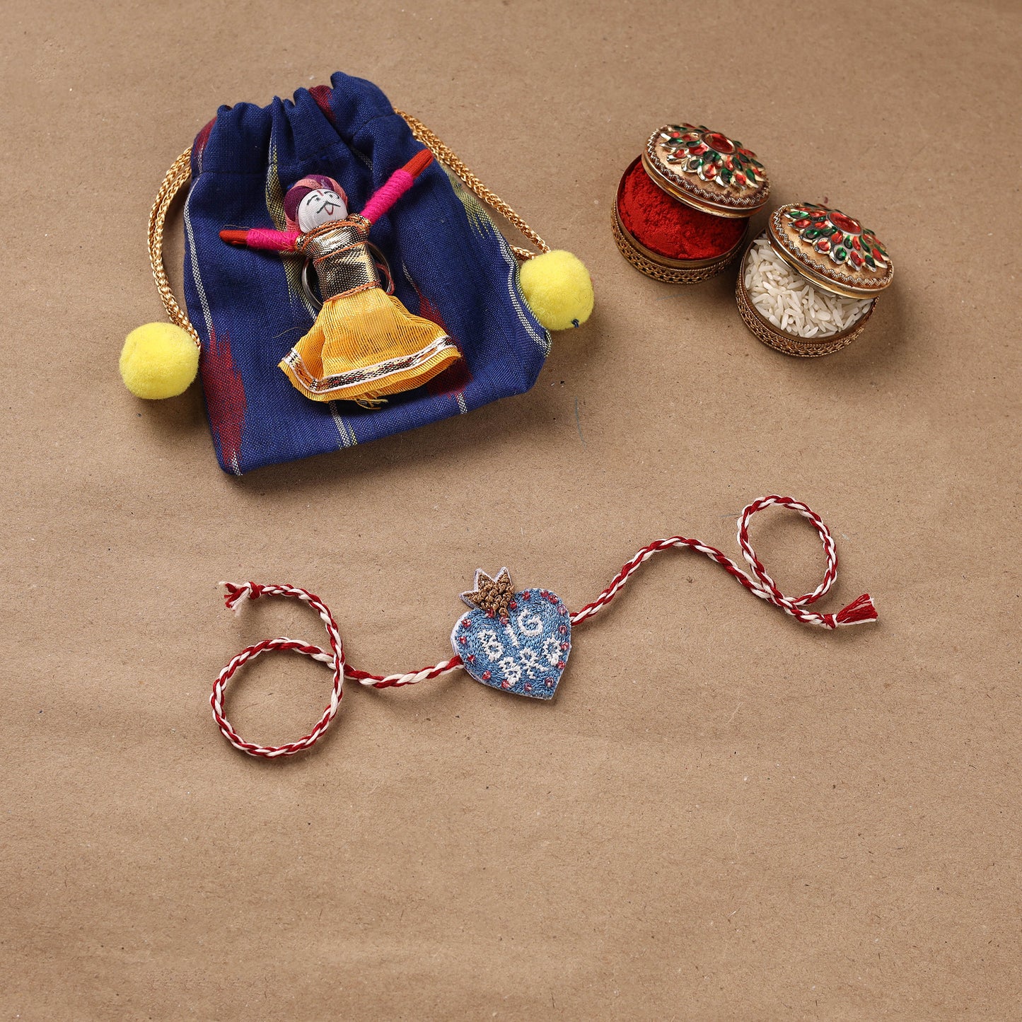 Hand Embroidered Thread Work Rakhi 30
