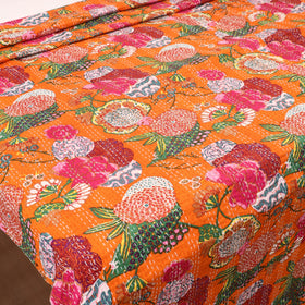 Orange - Jaipur Print Tagai Work Double Bedsheet (108 x 90 in) 11