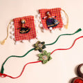  Handmade Fabric Flower Rakhi (Set of 2)