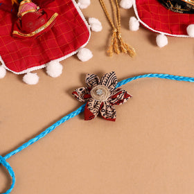  Handmade Fabric Flower Jute Rakhi (Set of 2)