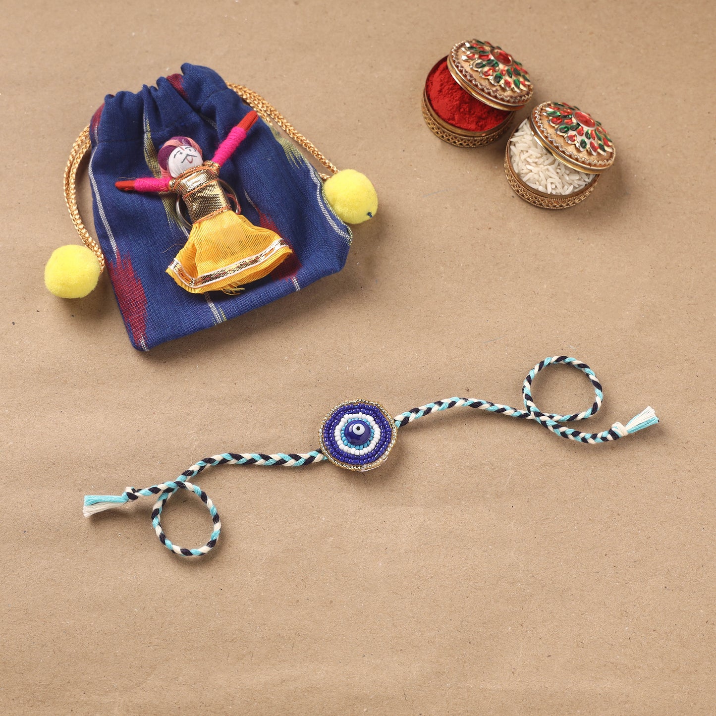 Handmade Beads Evil Eye Rakhi 08