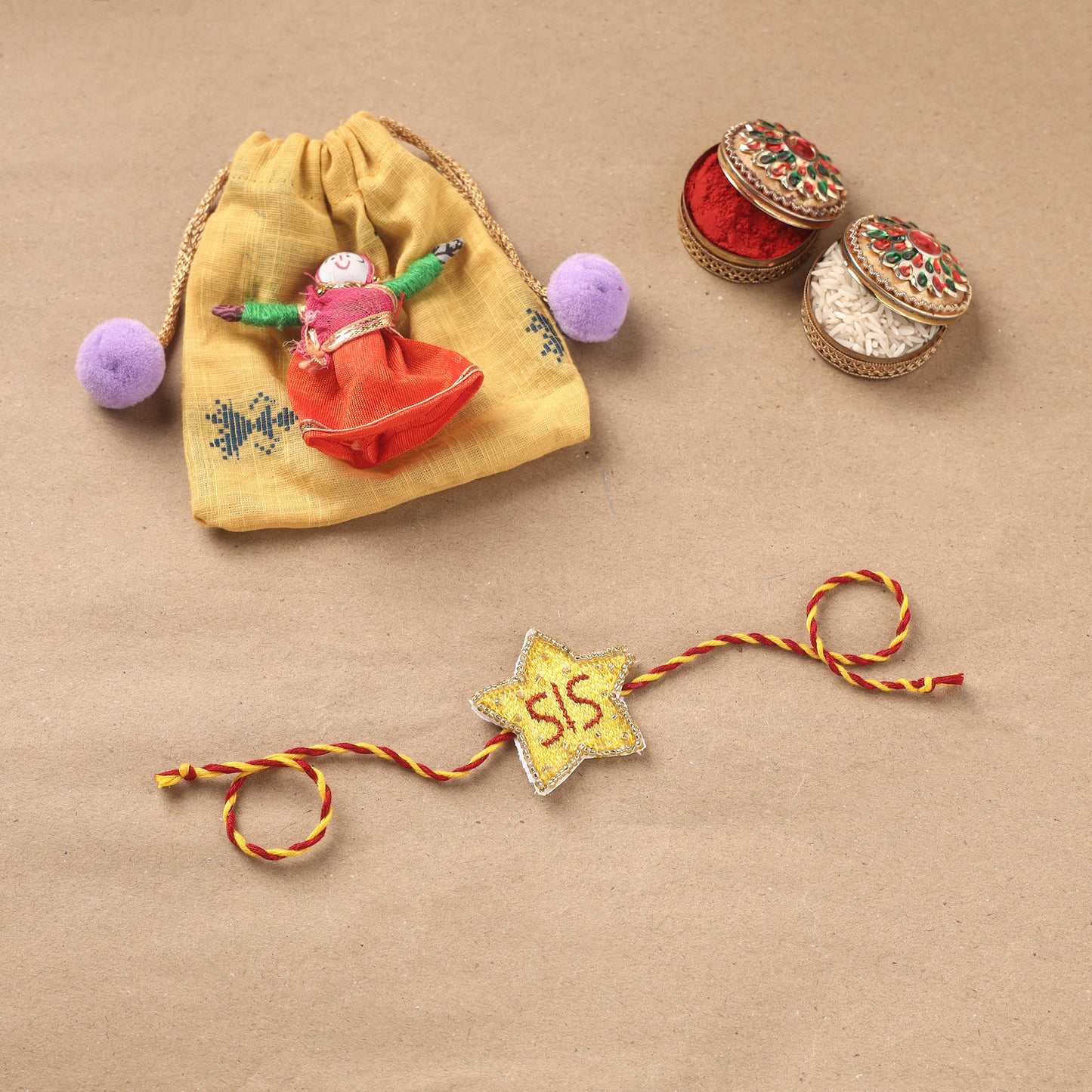 Hand Embroidered Thread Work Rakhi 28