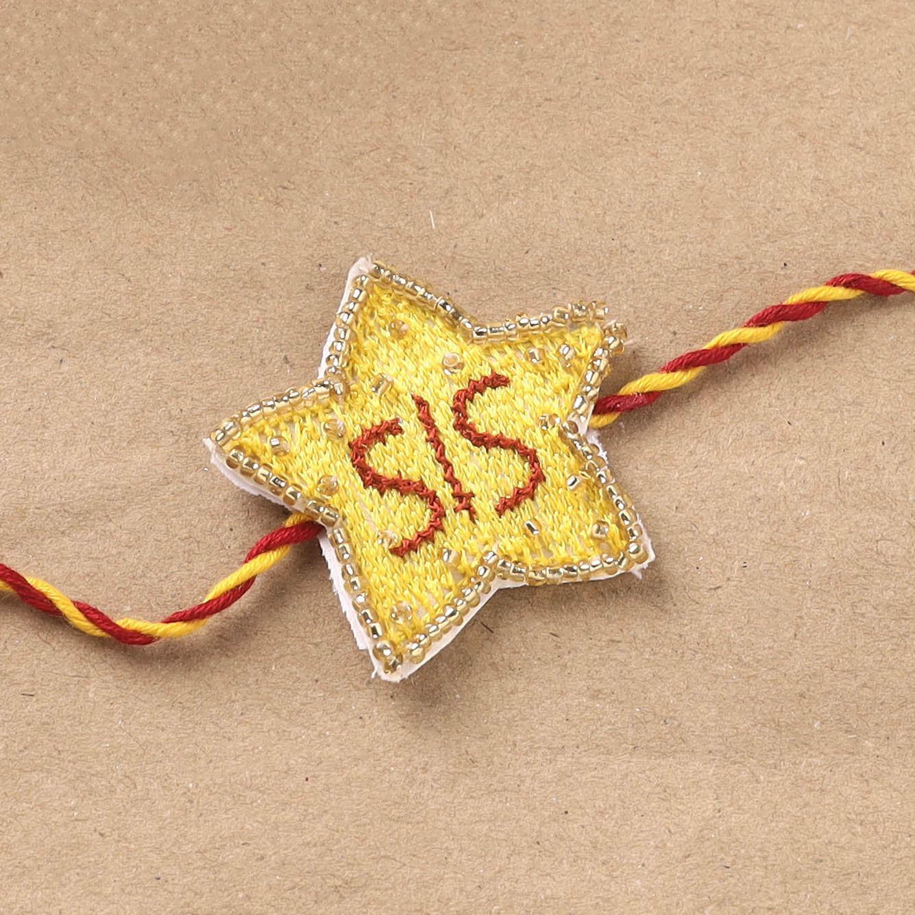 Hand Embroidered Thread Work Rakhi 28