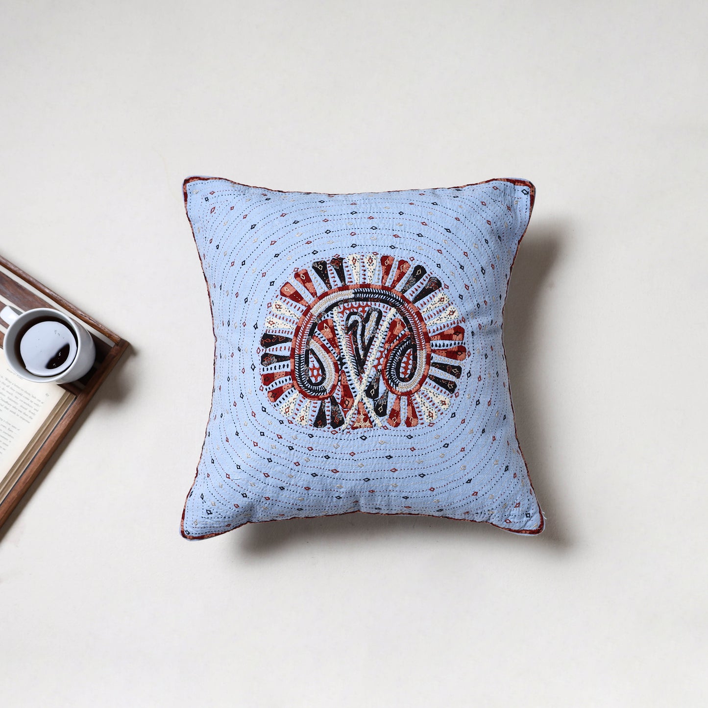Kutch Dhebariya Hand Embroidery Cushion Cover (16 x 16 in) 21