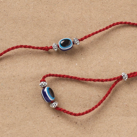 Handmade Beads Evil Eye Bhaiya Bhabhi Rakhi Set 09