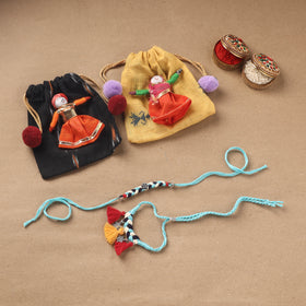 Handmade German Silver Bhaiya Bhabhi Rakhi Set 11