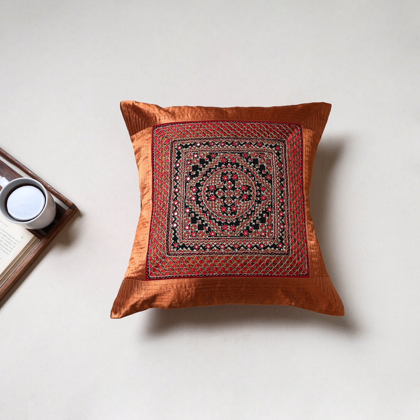 Kutch Neran Hand Embroidery Cushion Cover (16 x 16 in) 18