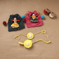 Handmade Beads Shell Work Rakhi & Lumba Set 110