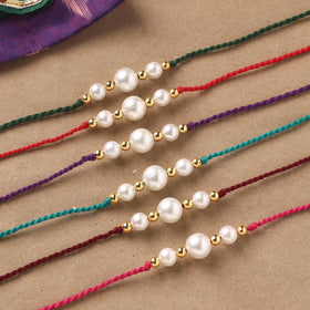 Handmade Pearl Rakhi (Set of 6) 01