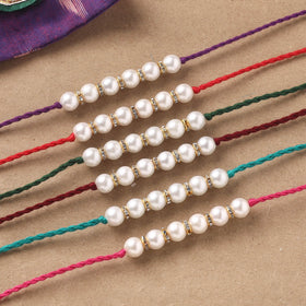 Handmade Pearl Rakhi (Set of 6) 02