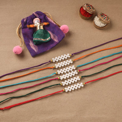 Handmade Pearl Rakhi (Set of 6) 04