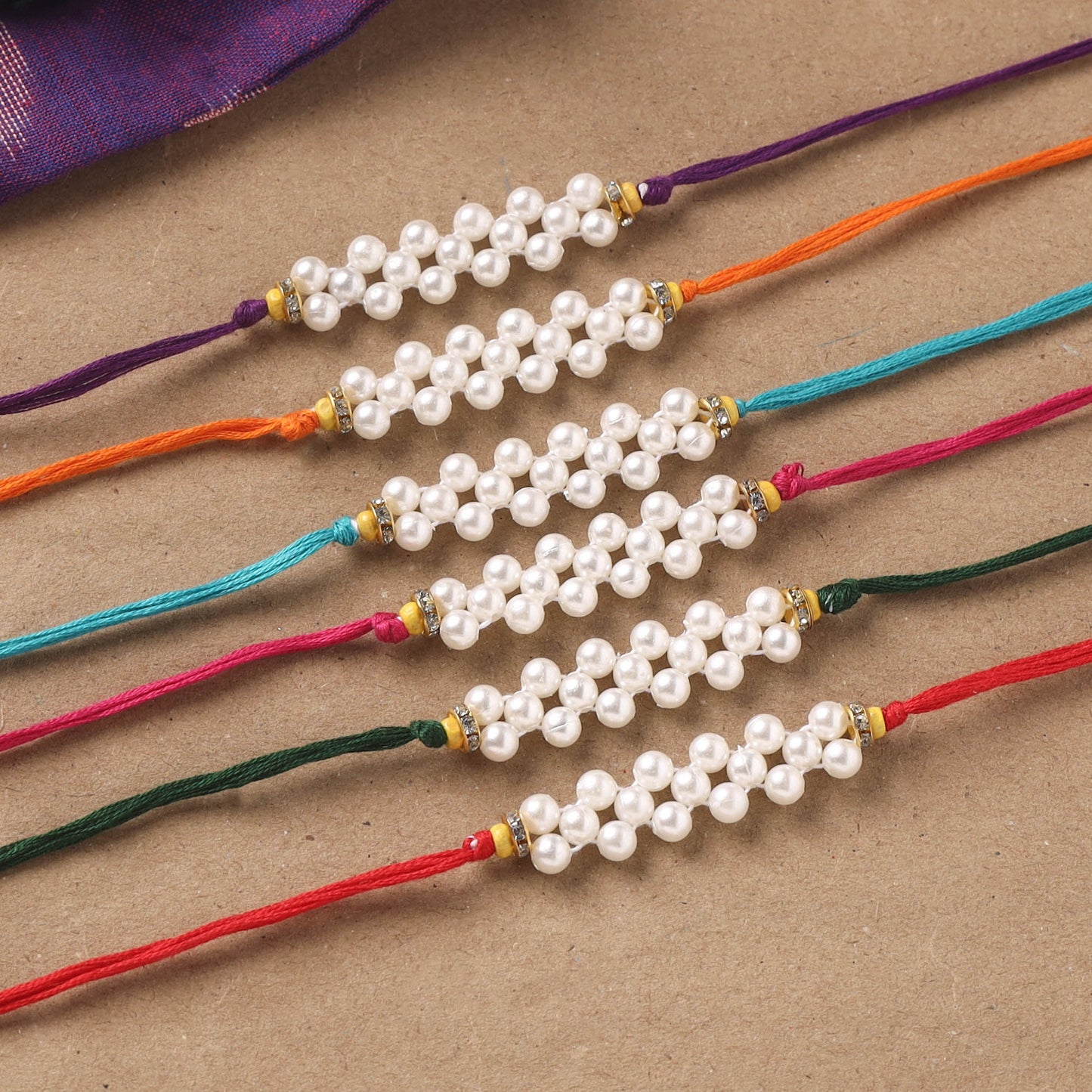 Handmade Pearl Rakhi (Set of 6) 04
