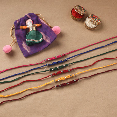 Handmade Stone Work Rakhi (Set of 6) 12