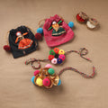 Handmade Pom Pom Beads Rakhi with Lumba Set 13