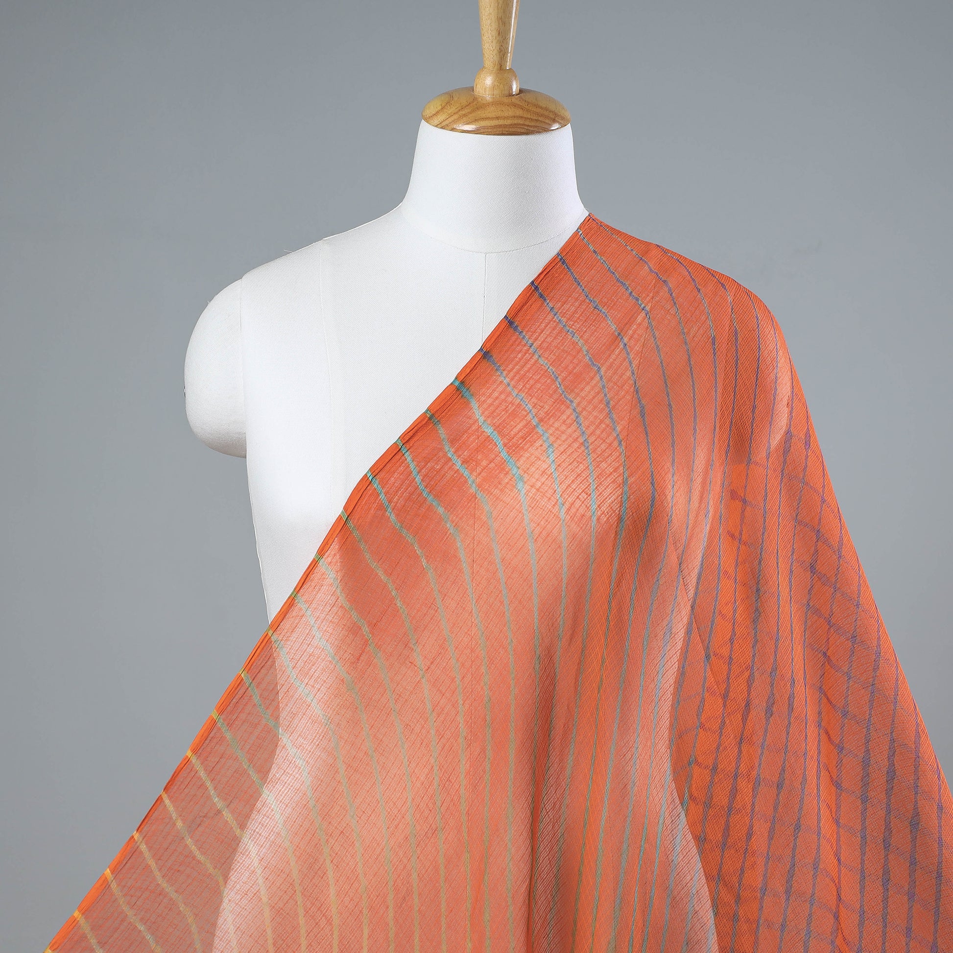 Leheriya Tie-Dye Kota Doria Cotton Fabric