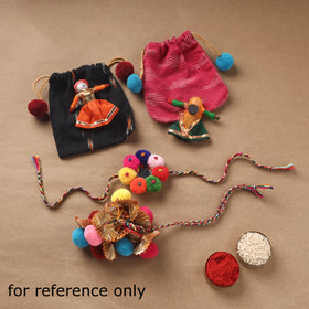 Handmade German Silver Bhaiya Bhabhi Rakhi Set 11