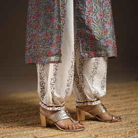 Blue - gota work chanderi silk sanganeri kurta set (set