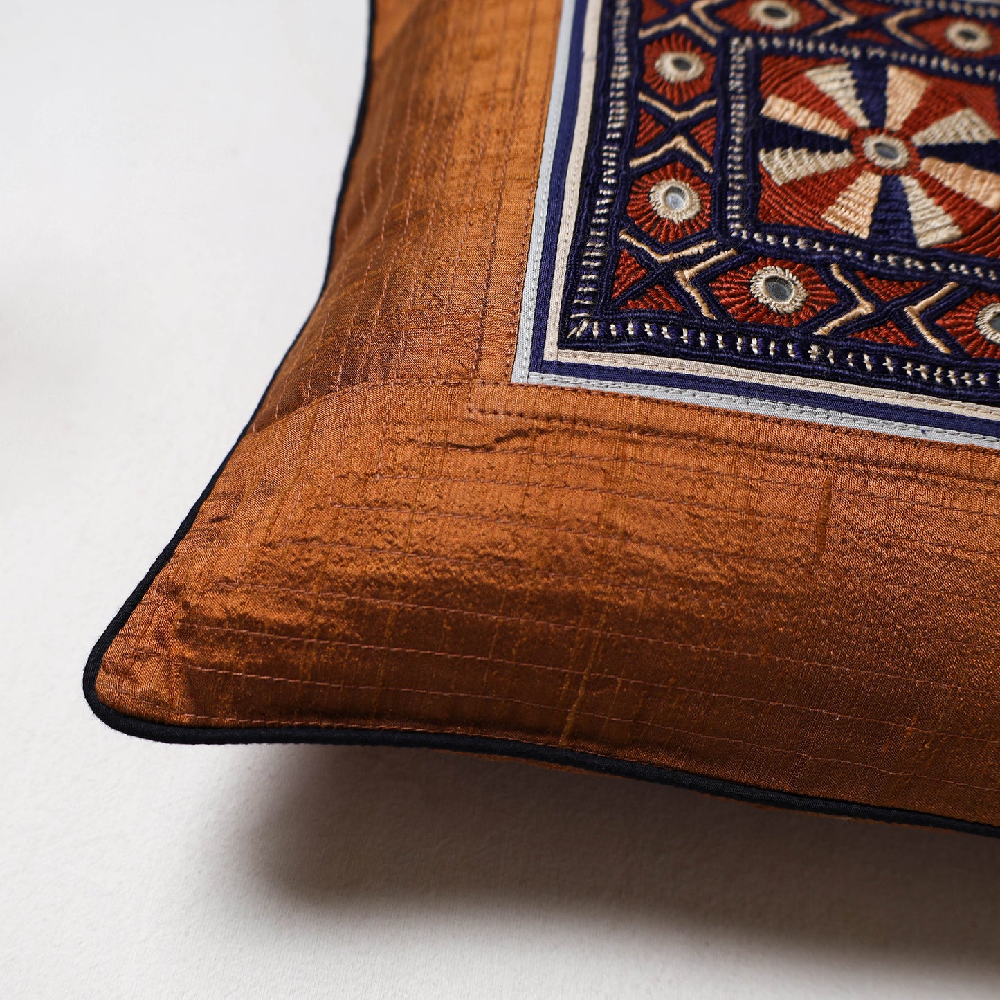 Kutch Jat Hand Embroidery Cushion Cover (12 x 12 in) 12