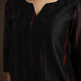 Black - chanderi silk shibori kurta set (set of 3) 10