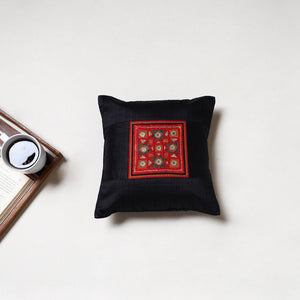 Black - Kutch Jat Hand Embroidery Cushion Cover (12 x 12 in) 10