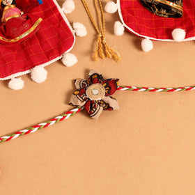  Handmade Fabric Flower Jute Rakhi (Set of 2)