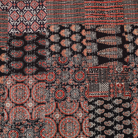 Ajrakh Hand Block Print Patchwork Tagai Work Double Bedsheet (108 x 90 in) 26