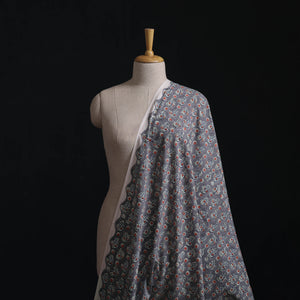 Grey - Sanganeri Hand Block Print Cotton Fabric 12