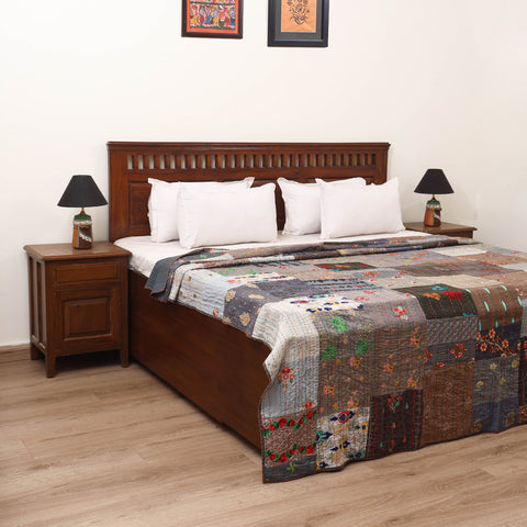 Grey - Khambadiya Tagai Patchwork Quilt / Gudri / Blanket 28