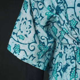 Green - Hand Block Batik Print Cotton Kaftan (Medium) 59