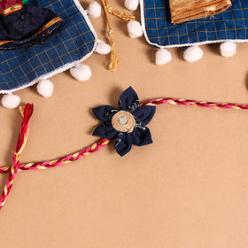  Handmade Fabric Flower Jute Rakhi (Set of 2)