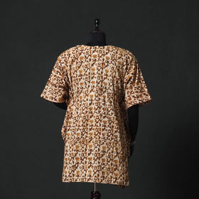 Brown - Hand Block Batik Print Cotton Kaftan (Medium) 60