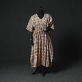 Brown - Hand Block Batik Print Cotton Kaftan (Long) 02