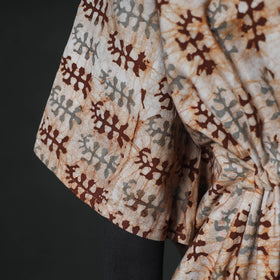 Brown - Hand Block Batik Print Cotton Kaftan (Long) 02