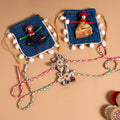  Handmade Fabric Flower Jute Rakhi (Set of 2)